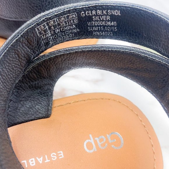 GAP Womens Spring Flats Strappy Black Silver Dressy Sandals - Picture 5 of 8